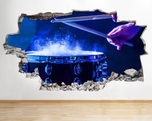 Wall Stickers Drum Kit Music Instrument Bedroom Girls Boys Living Room AA937