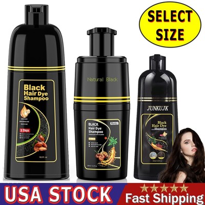 3 in 1 Black Hair Dye Shampoo for Gray Hair Coverage Women & Wen ( Select Size )