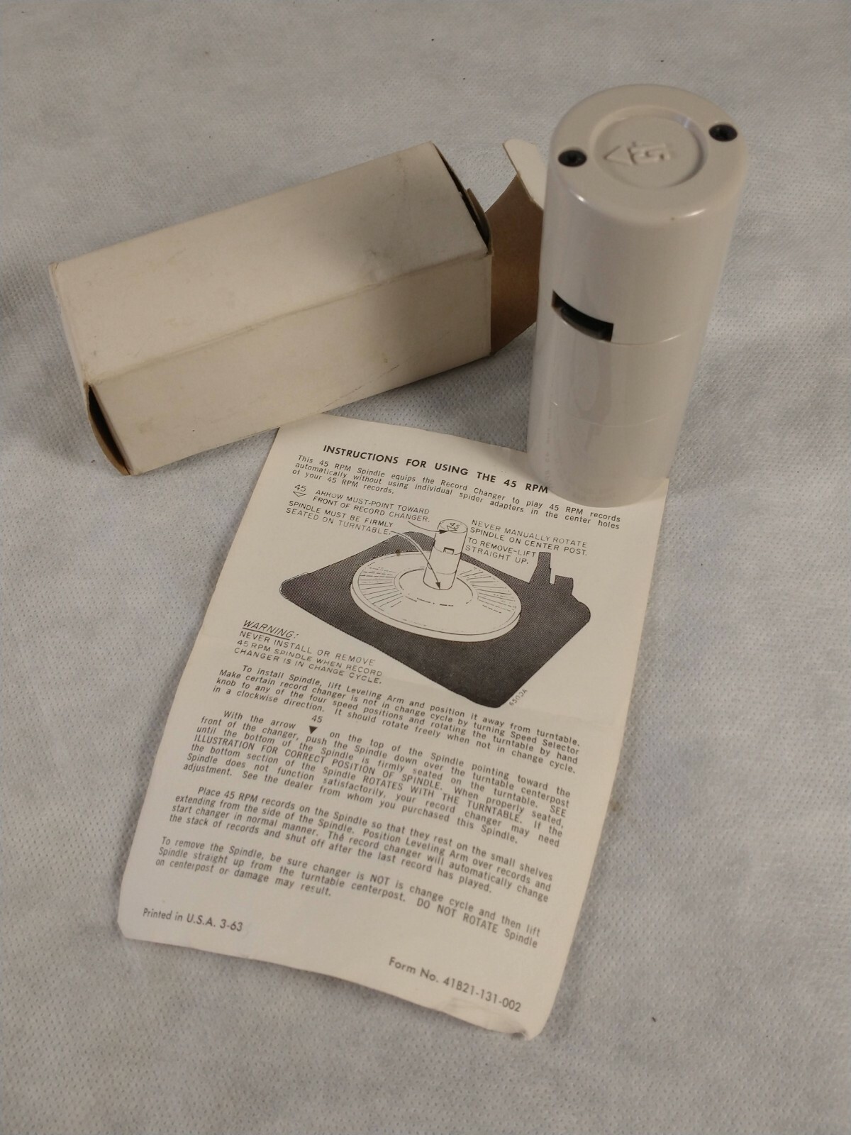 Vintage 45 RPM Adapter Record Spindle Turntable