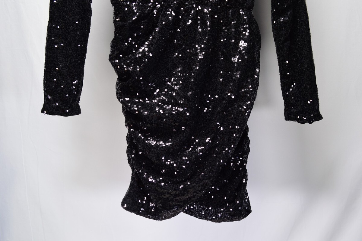 club l black sequin dress Cecy | Black Sequin High-Neck Maxi Dress With Cap Sleeves Club L London