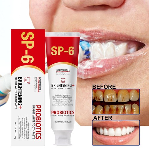 2Pcs SP-6 Probiotics Bright White Toothpaste Fresh Breath,Super Probiotic-6 QT - Picture 3 of 14