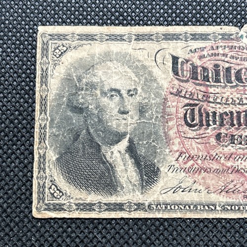 1863 25¢ Cents Fractional Currency United States New York Torn - Picture 2 of 10