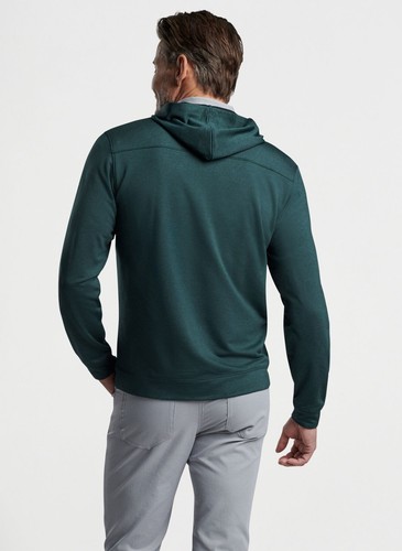 Peter Millar Men's Beaumont Performance Full-Zip Hoodie Balsam Green Large - Picture 3 of 5