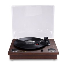 Tocadiscos, Tocadiscos Vintage 3Velocidades Inalámbrico Bluetooth Reproductor de Discos con LP