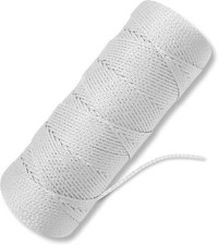 Bright White Mason Line String - 18 Braided Nylon 250 FT,