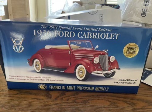 Nuevo coche modelo rojo fundido a presión Franklin 1936 convertible escala 1/24 vintage como nuevo - Imagen 4 de 4