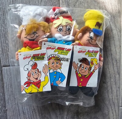 BNIP New Kellogg's Breakfast Bunch Snap! Crackel! Pop! Plush Bean Bag Characters
