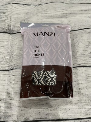 4 Pair MANZI One Size Women's High Waist Pattern Tights Black E3
