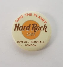 Original 1970s Hard Rock London “SAVE THE PLANET” Small Button (1.25” Diameter)