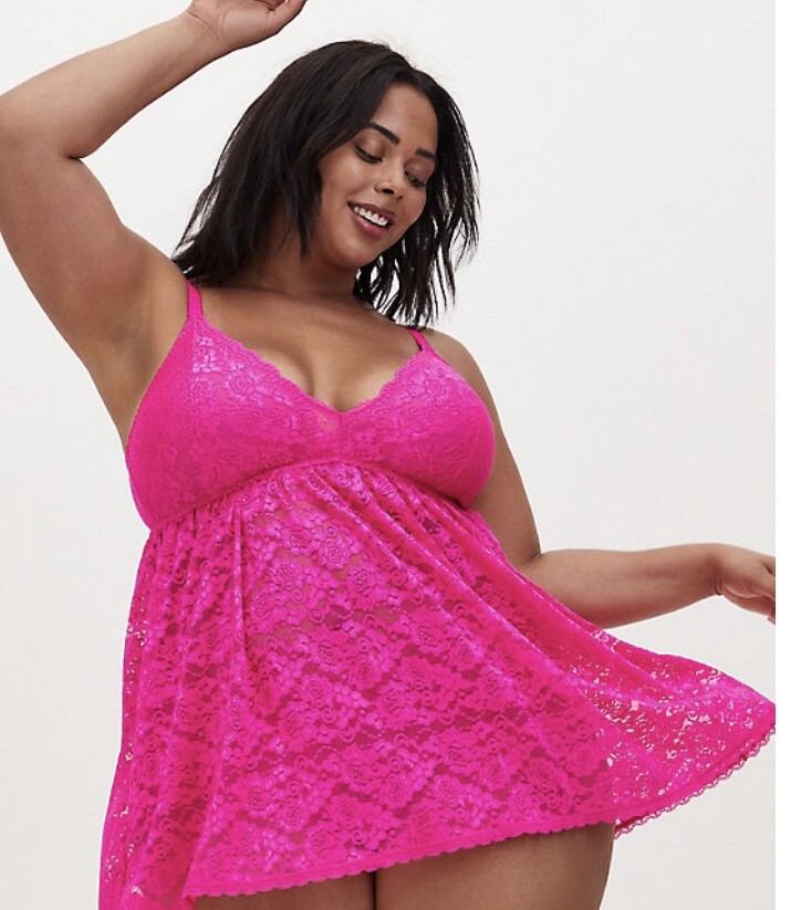 pink lace babydoll dress Launching 5/7 8pm EDT on my website!  Vintage Pink Lace Dress A cute  floral lace babydoll dress with a ruffle trim and rosebud appliqu. Very  similar style to Madison Beer's famous