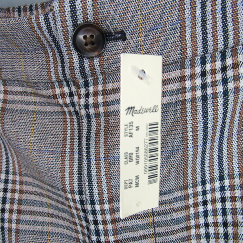 Madewell Wide Leg Crop Hose Damen Medium High-Rise grau kariert Büro Preppy - Bild 12 von 22