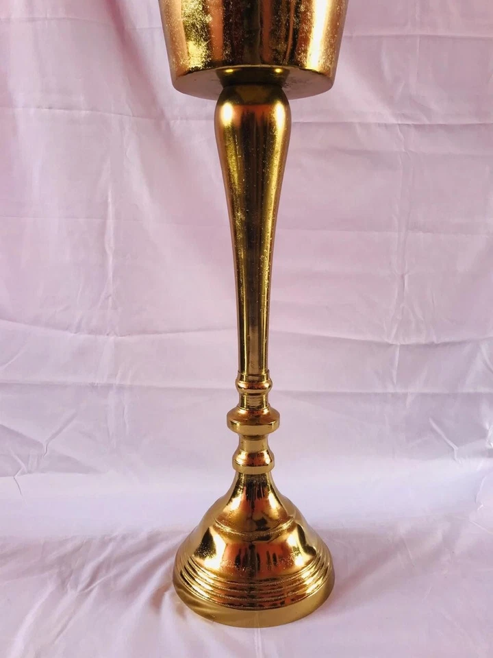 Cubo de champán de pie dorado rústico aspecto envejecido enfriador de vino regalo de hielo Foto 3 de 4