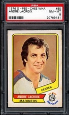1976-77 OPC O PEE CHEE WHA #80 Andre Lacroix PSA 8 NM-MINT San Diego Mariners