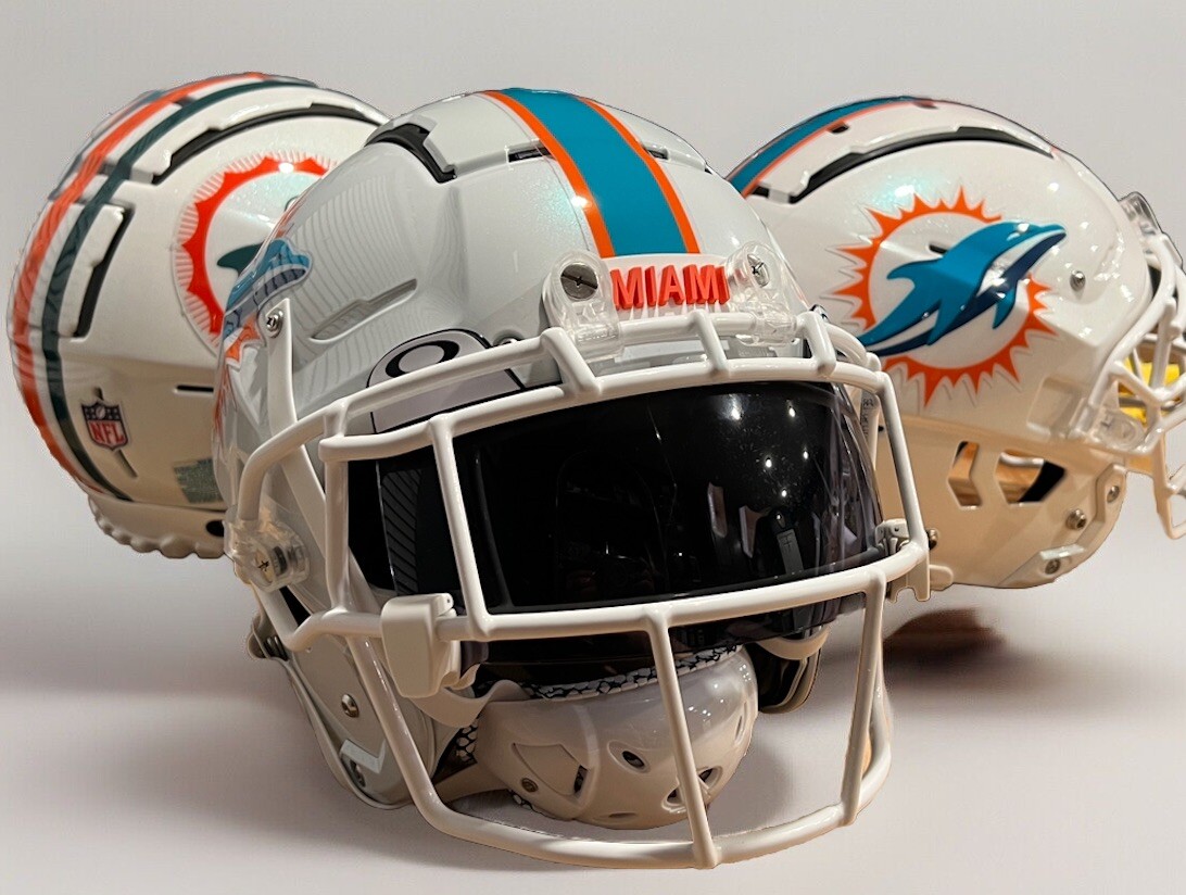Custom Tyreek Hill Miami Dolphins Helmet NFL Schutt F7 2.0 | eBay