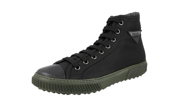 Prada Nylon + Leder Stratus High-Top Sneaker - 4T3306 - Schwarz Neu - 9 43-image