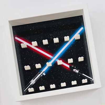 Vitrinenrahmen Koffer für LEGO  Star Wars Minifiguren Lichtschwerter Figuren 27cm