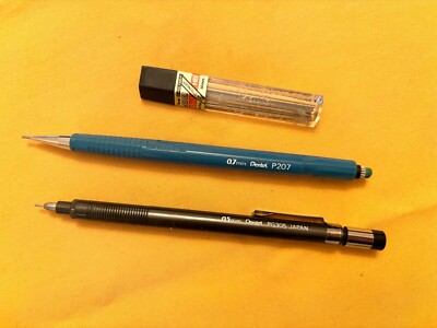 Vintage PENTEL 0.5mm / 0.7mm mechanical pencils P207 / PG305 Japan