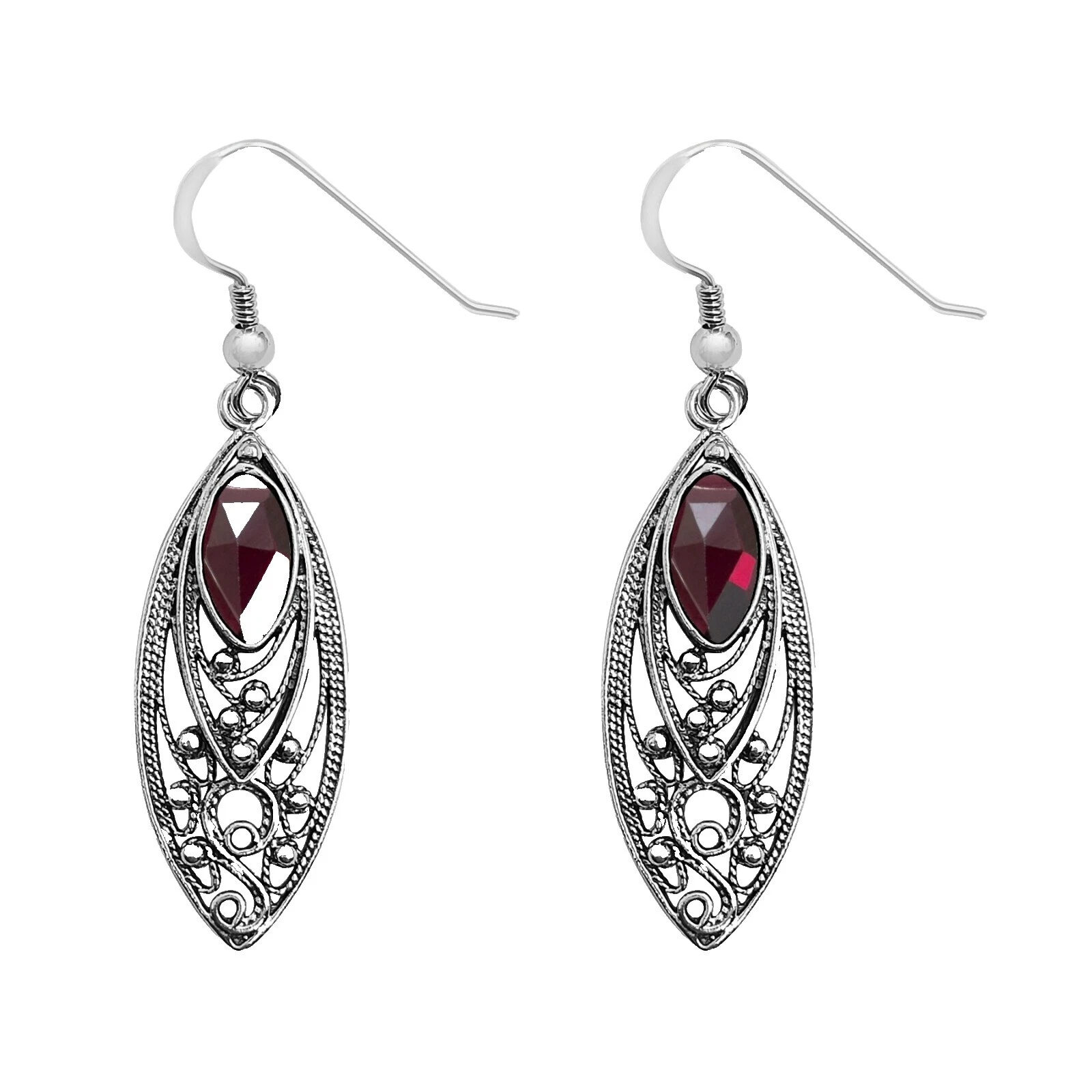 Garnet Stone Handcrafted Earrings