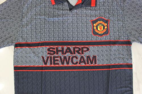 FC Manchester United Fußball T-Shirt Vintage Trikot MU Schwarz 96 Retro Football XL - Bild 2 von 10