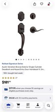 Kwikset Signature Austin Venetian Bronze Exterior Deadbolt Keyed Entry Handleset