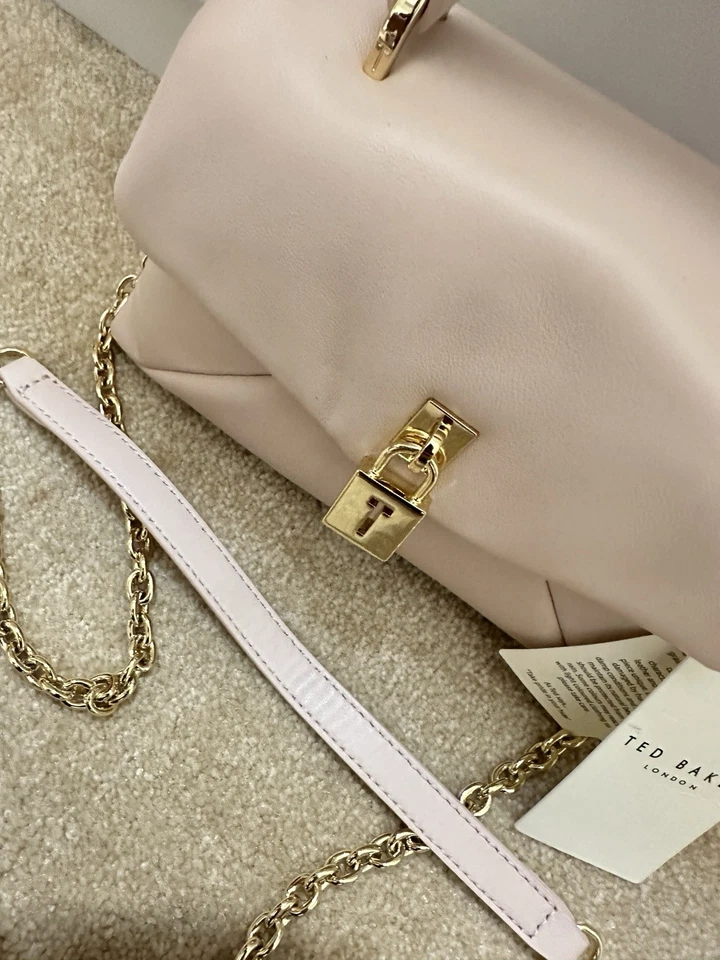 BOLSO BANDOLERA PEQUEÑO DE CUERO ROSA AMAPOLA TED BAKER LONDRES ASA SUPERIOR NUEVO CON ETIQUETAS Foto 4 de 4