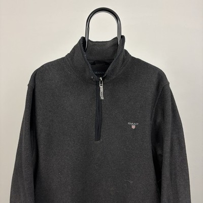 Gant Herren Fleecepullover mit Reißverschluss am Ausschnitt Large Polyester schwarz