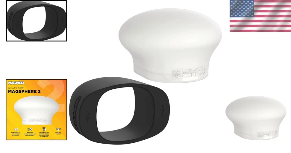 MagSphere 2 & MagGrip 2 Magnetic Diffuser Kit for Professional Flash Photography - Image 2 of 4