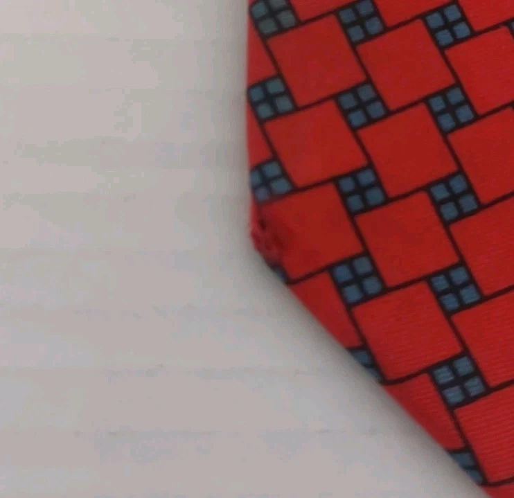 Corbata de seda Turnbull & Asser roja azul vibrante 58"x3" hecha en Inglaterra Neiman Marcus Foto 2 de 4