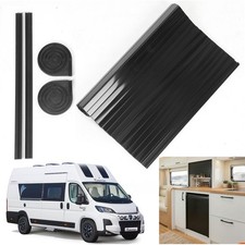 TAMBOUR ROLLER DOOR KIT BLACK 500 X 508 MM FOR CAMPERVAN MOTORHOME CONVERSIONS