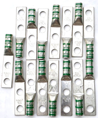 Lot of 15 Thomas Betts Two Hole  #1 AWG Crimp Lugs 3/8'' Hole 600V 256306951161