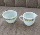 Vintage Corning Pyrex Crazy Daisy/Spring Blossom Creamer & Sugar Bowl, No Lid