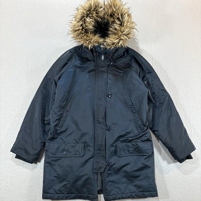 GAP Snorkel Parka Sz L N-3B Faux Fur Hood Navy Military Jacket 