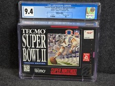 SNES Super Nintendo TECMO SUPER BOWL II New CGC 9.4 A+ Sealed Special Ed PSA VGA