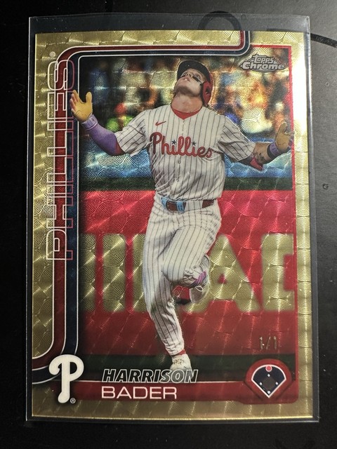 Harrison Bader Topps Chrome Update 2025 SuperFractor 1/1  Philadelphia Phillies