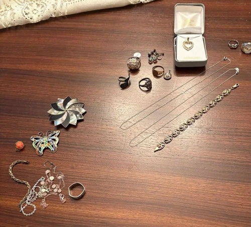 STERLING SILVER JEWELRY - Most Vintage - 12 Good - Also ScRaP - Necklaces ,Rings