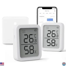 SwitchBot WiFi Thermometer & Hygrometer 2 Pack - Wireless Indoor Temp & Humidity