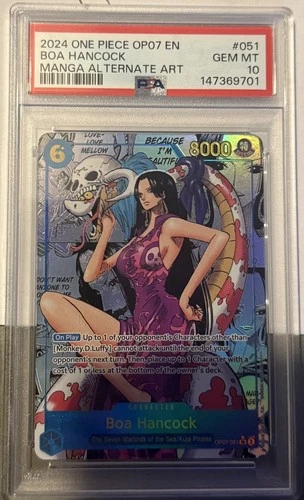 PSA 10 Boa Hancock Manga Alternate Art Rare #OP07-051 One Piece English