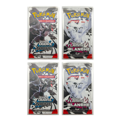 Pokemon   Artset 4x Booster EV10.5 Black Lightning & White Flame with Sleeve