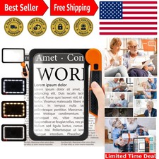 Large Magnifying Glass with Light, Full Page 5X Magnifier 48LED Cold  Warm L...