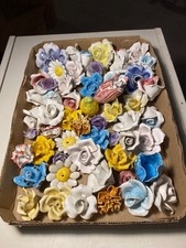 AAA Lot of 50+ Porcelain Flowers Blue Pink Purple White Capodimonte Roses