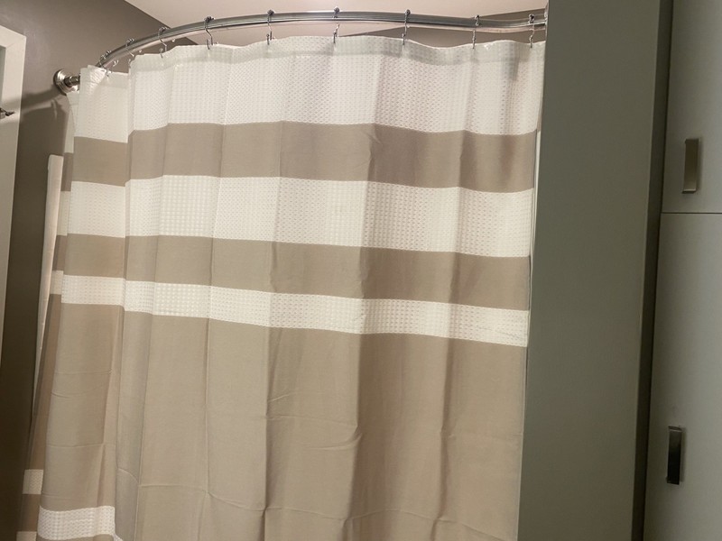Madison Park Shower Curtain Beige Scotchgard Water Repellent 72" x 72" NEW