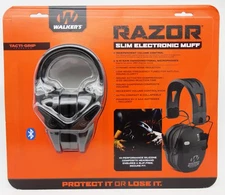 Walker's Razor Quad Bluetooth Tacti-Grip Slim Digital Muff Ear Protection Black