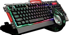 UK Gaming Keyboard And Mouse Combo RGB LED USB For PC Laptop Xbox One PS4 PS3