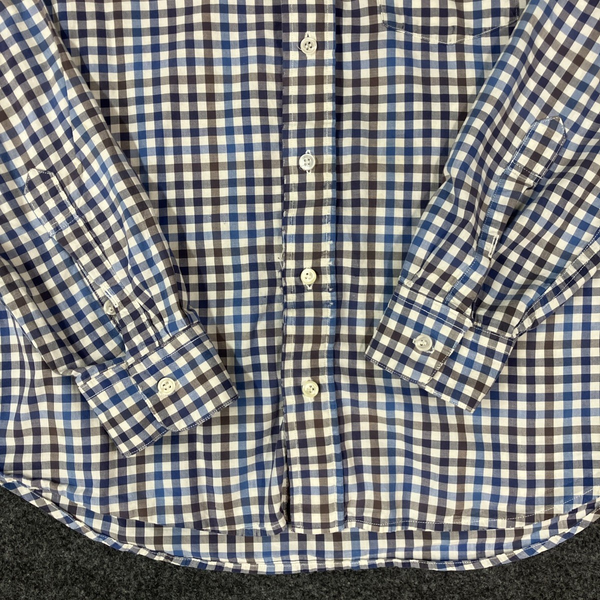 Blade + Blue San Francisco Button Up Shirt Casual USA made Men’s M Stripped Blue View 3