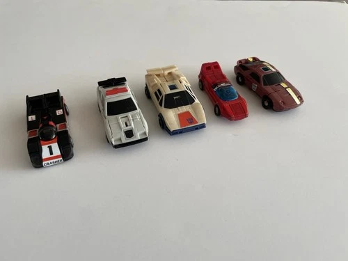 Lot Of 5 Vintage Hasbro Transformers 1980s Cars Action Figure Toys