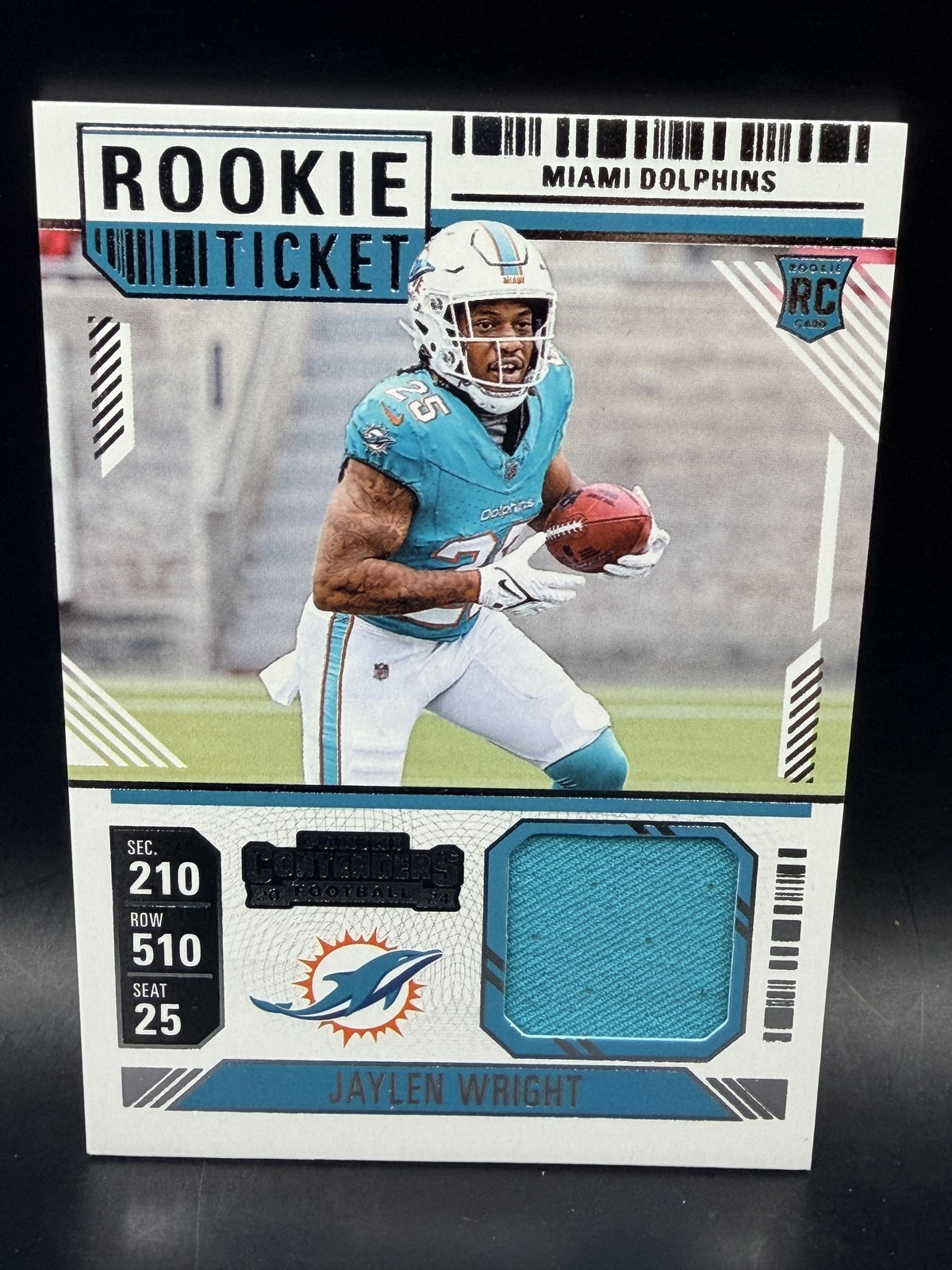 2024 Panini Contenders #RTS-JWT Jaylen Wright Rookie Ticket Swatches