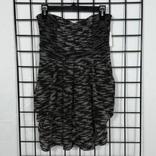 Free People Nyima Dress Womens 6 Black Tweed Mini Ruched Strapless Pockets NEW