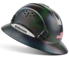 GREEN DEVIL Full Brim Hard Hat Vented Construction Safety Helmet OSHA Approve...