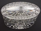 Vtg Waterford Crystal Overture Oval Trinket Jewelry Box w/Lid ~ 5" x 3" x 3 1/4"
