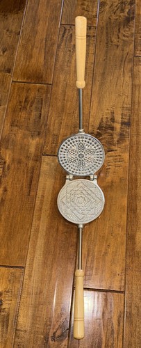 Neu Vintage Pizzelle Italienisches Waffeleisen 5" Guss Italien 16" L - Bild 12 von 13